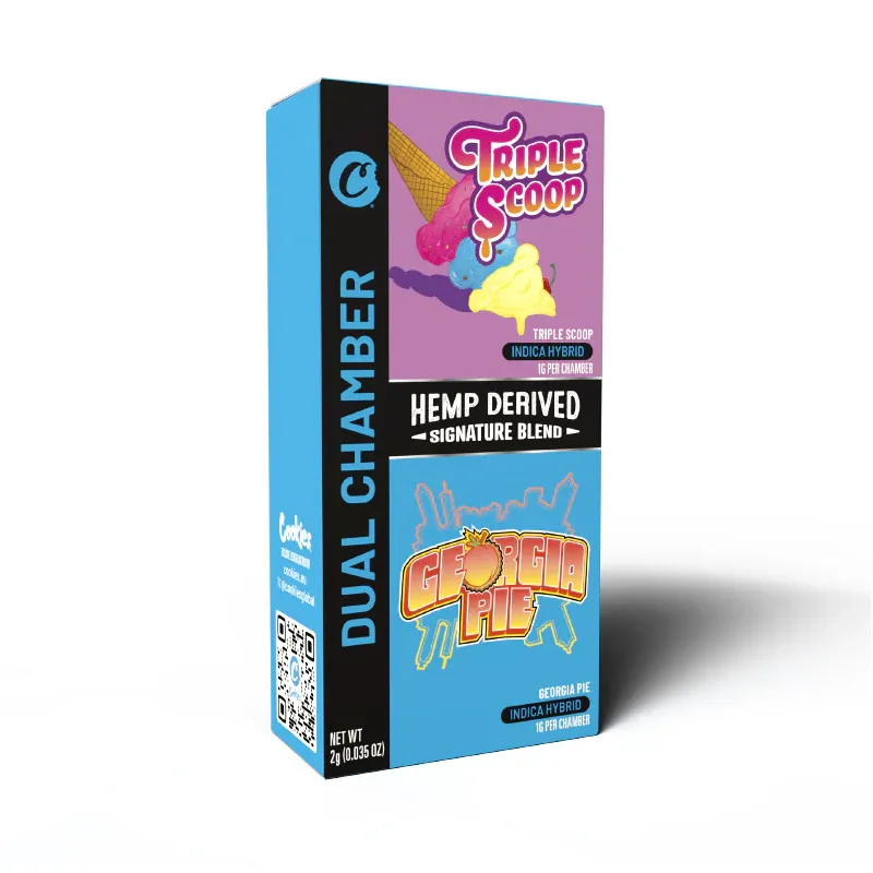 COOKIES 2ML DUAL CHAMBER VAPE 99% SIGNATURE BLEND - TRIPLE SCOOP &amp; GEORGIA PIE