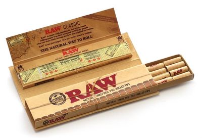 RAW Classic Connoisseur, King Size Rolls & PREROLLED Tips RAW Classic Connoisseur, King Size Rolls & PREROLLED Tips