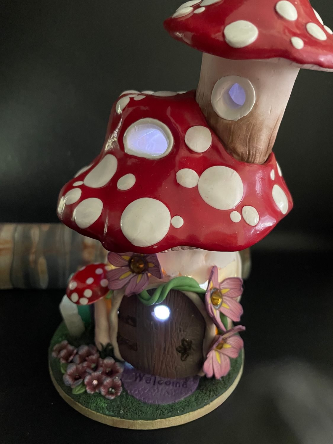 Mushroom 2 storey Home  - night light Jar
