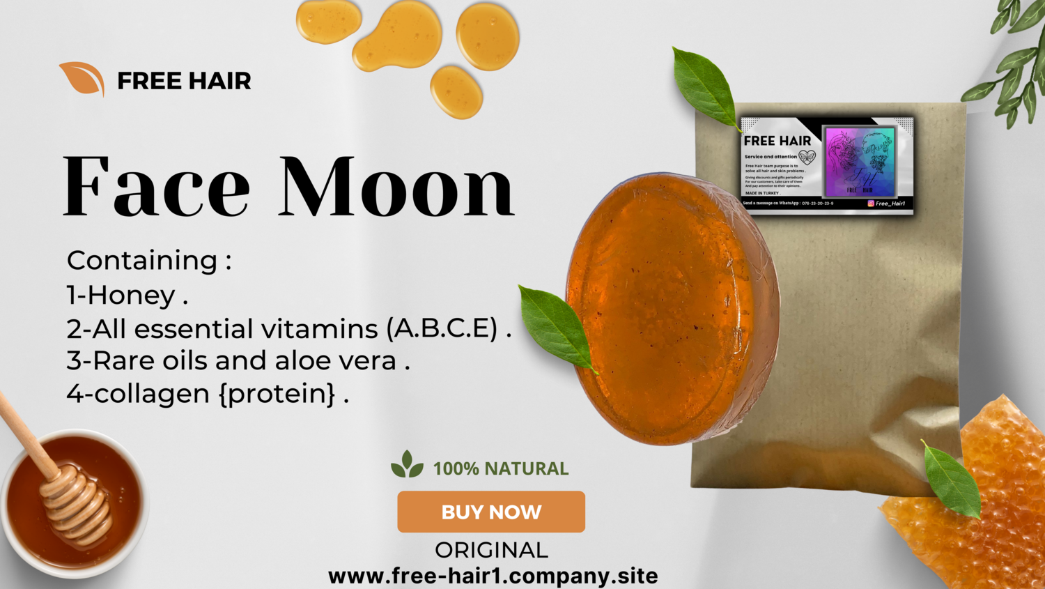 Face Moon with honey , aloe vera and all vitamins