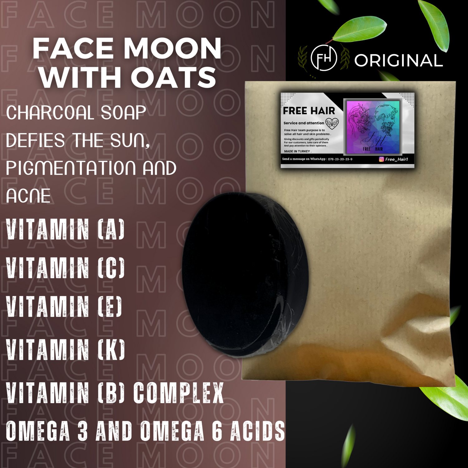 Face Moon with charcoal and all vitamins
