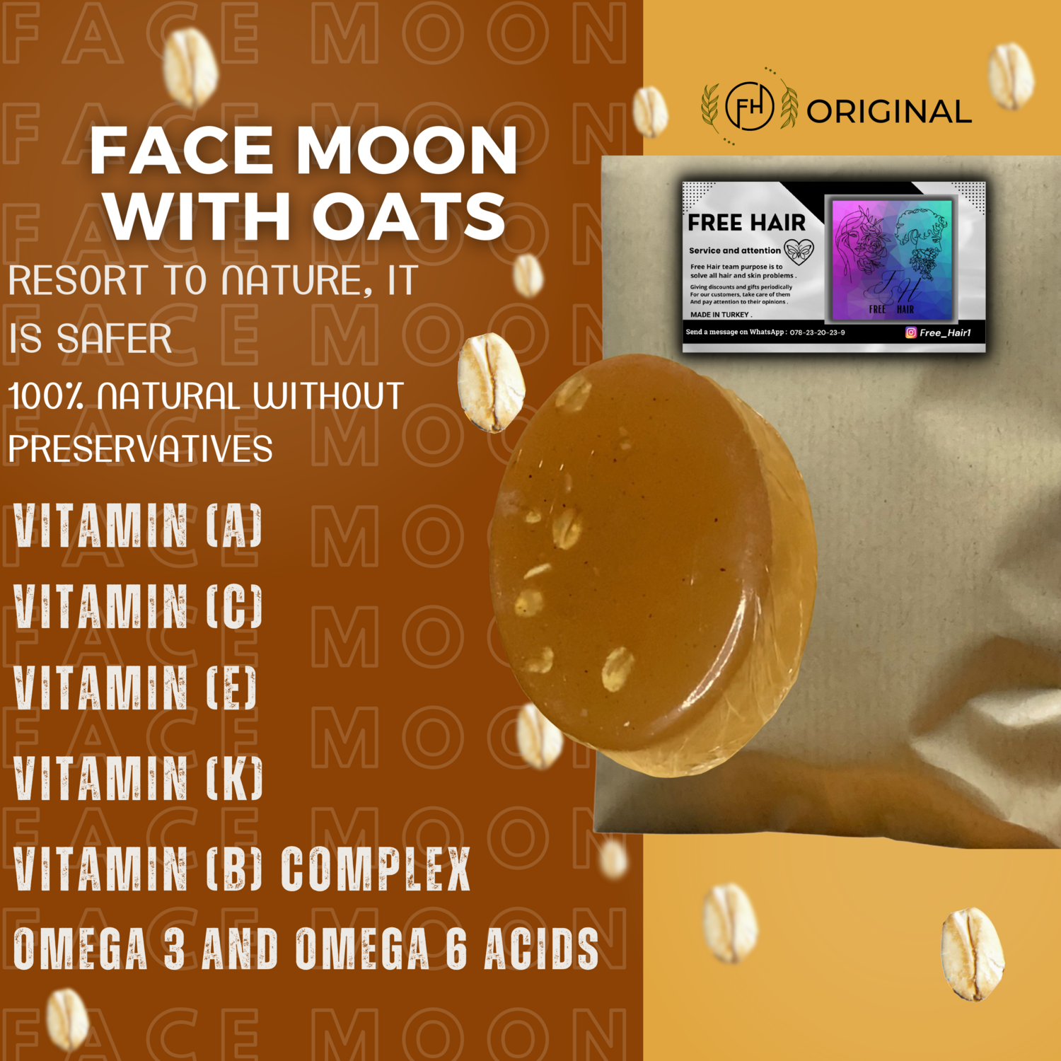 Face Moon with oats , aloe vera and all the vitamins