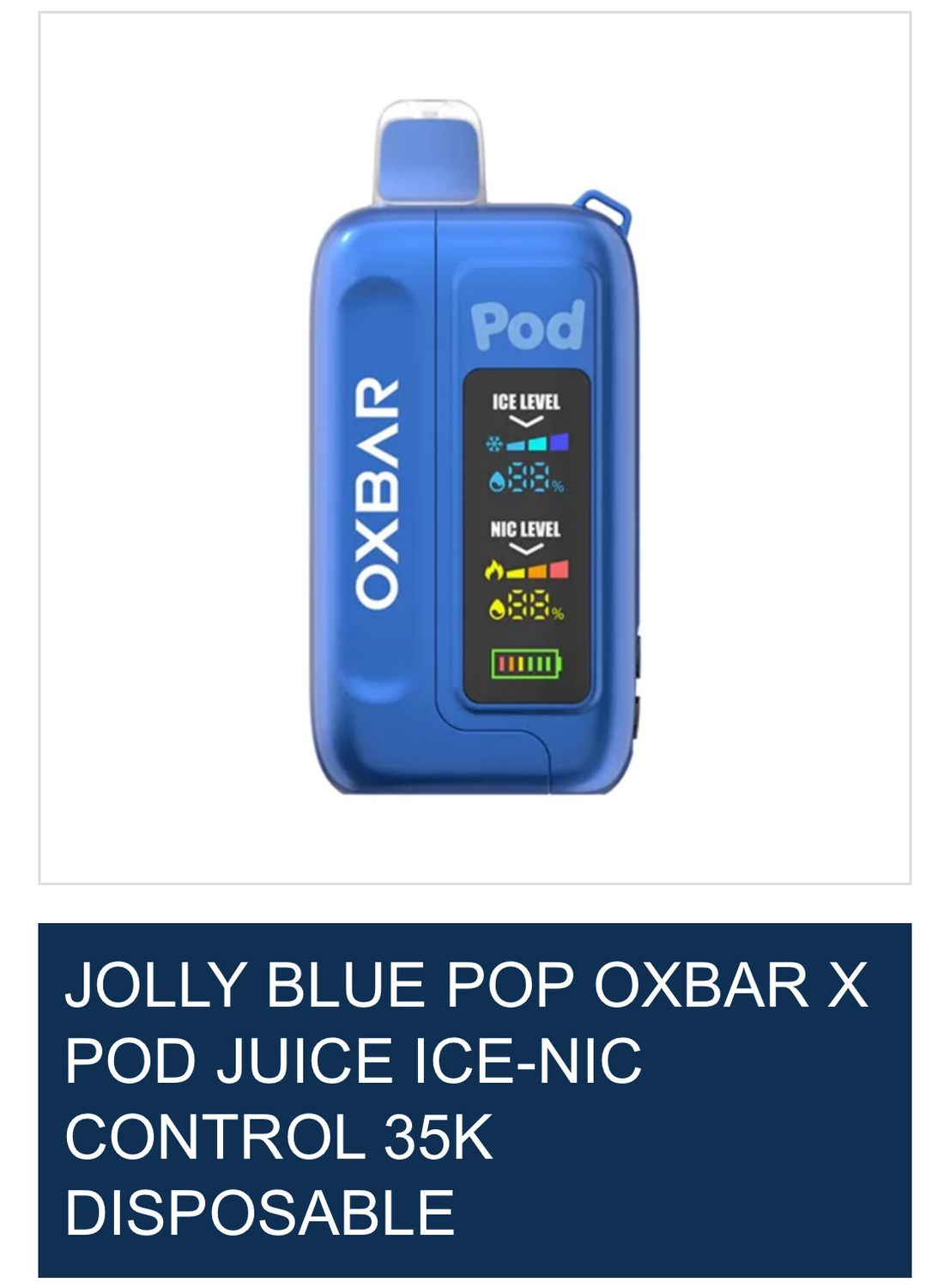 OXBAR Ice Nic Control- Jolly Blue Pop
