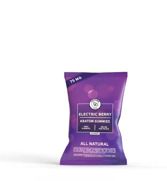 Kratown Kratom Gummies- Pouch / Electric Berry 75 Mg