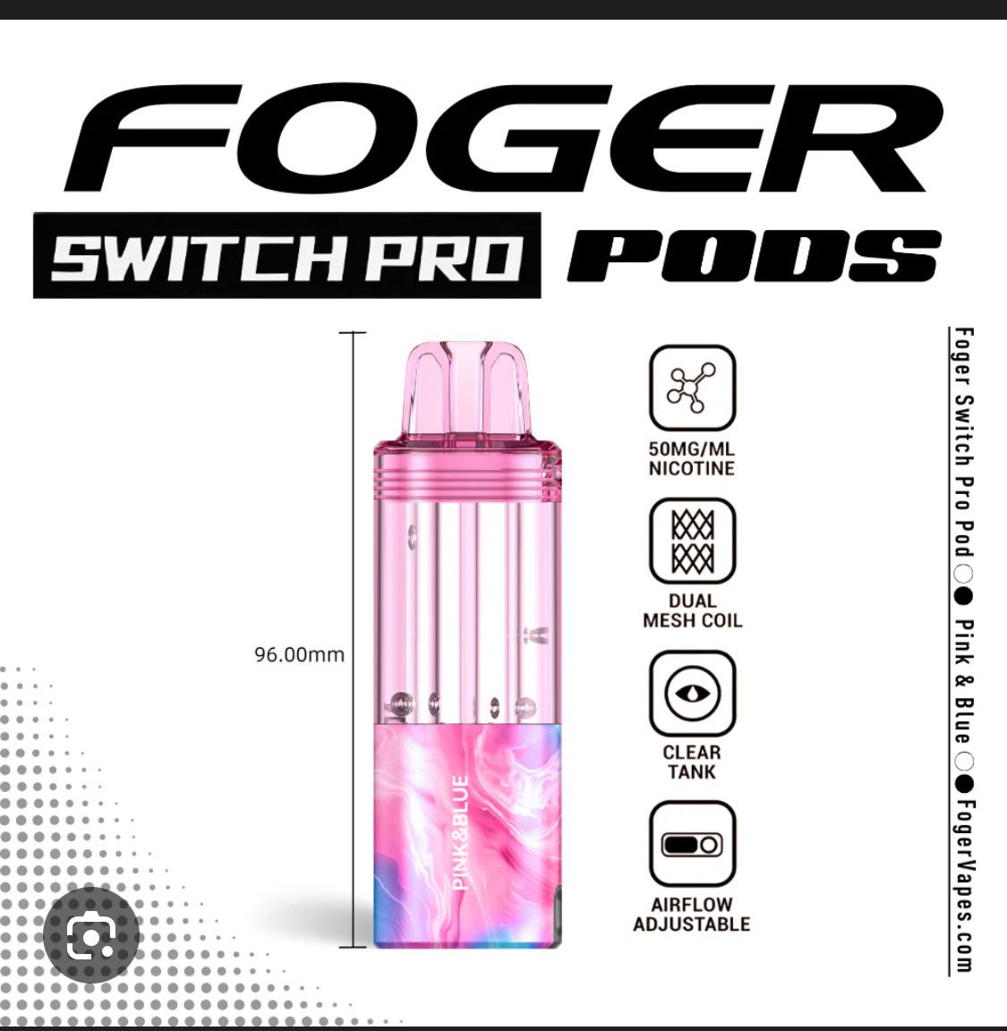 Foger Replacement POD- Pink And Blue