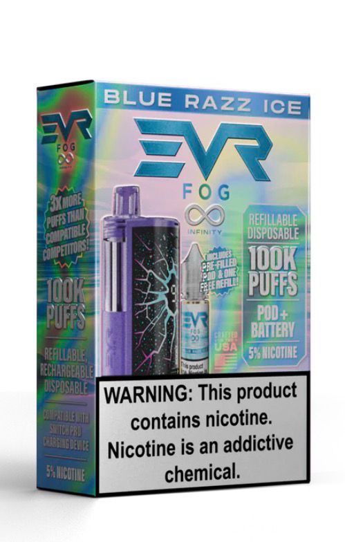 EVRFOG 100k Refillable Kit - Blue Razz Ice