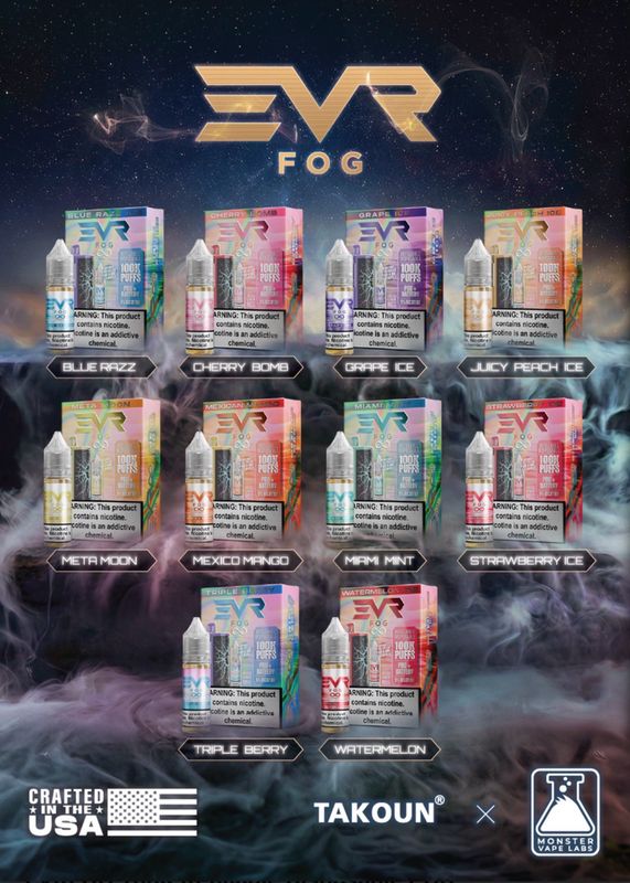 EVRFOG 100k REFILLABLE DISPOSABLE POD - BLUE RAZZ ICE