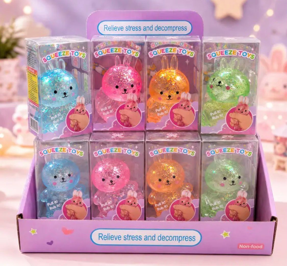 Squishy Toys- Glitter Bunny / Box Of 12pc