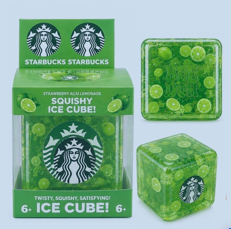 Squishy Toys - Starbucks Nice Cube / Inspired NeeDoh- Green Drink
