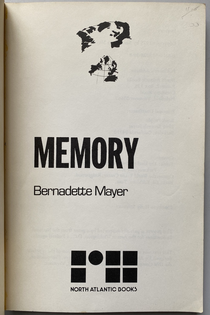 Bernadette Mayer Memory