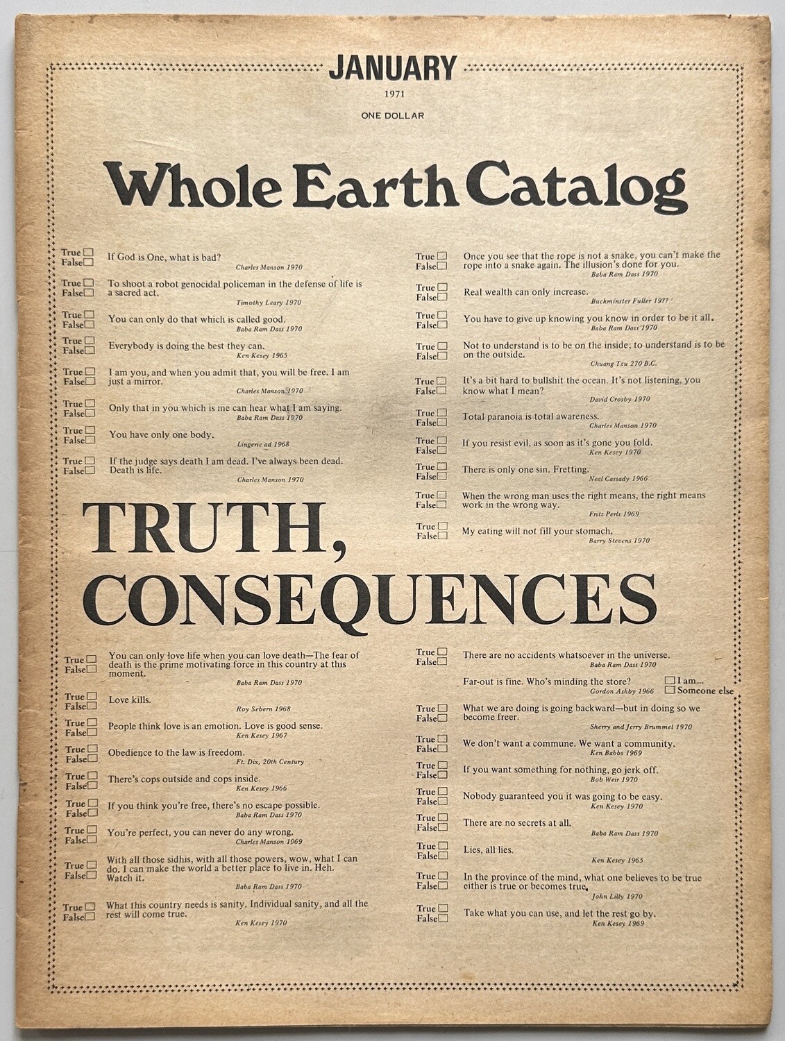 Whole Earth Catalog January 1971