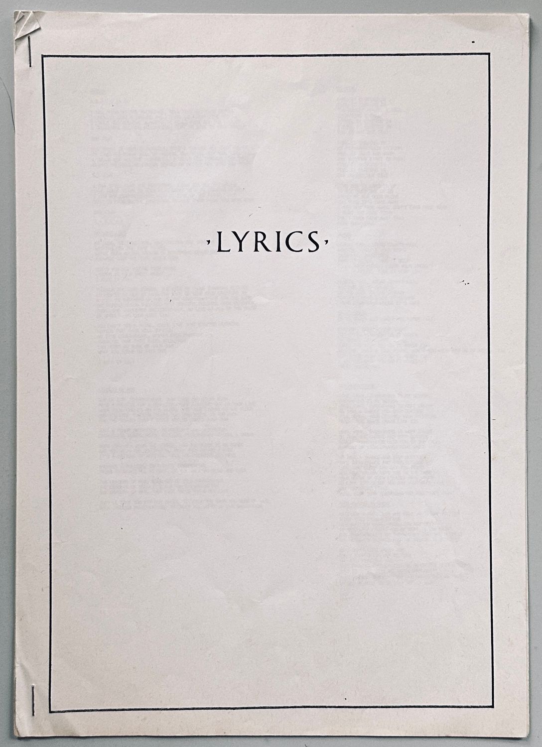 Joy Division Lyrics