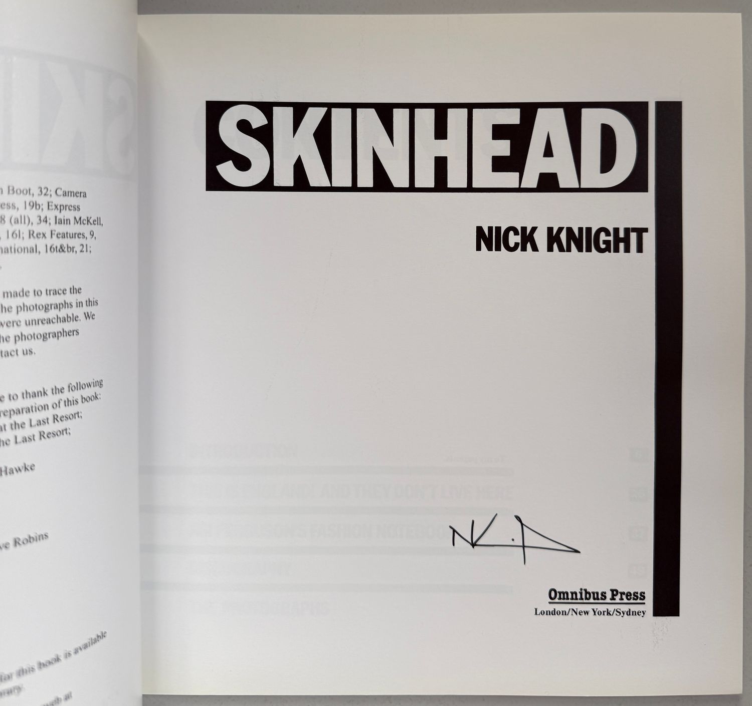 【希少・公式】ニックナイト 写真展限定パーカー『Skinhead』Dougie SIGNED] NICK KNIGHT SKINHEAD