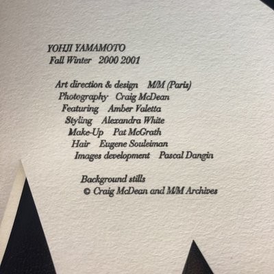 YOHJI YAMAMOTO FW 2000-2001 コレクション 写真集