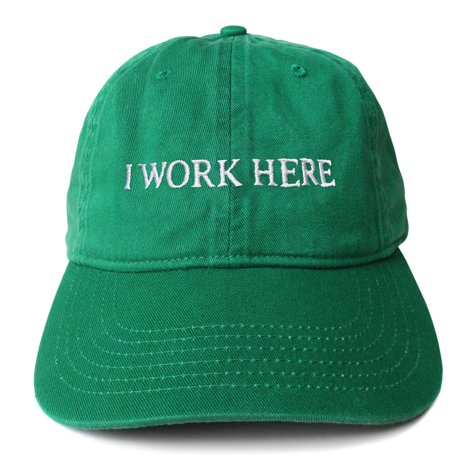 I WORK HERE, SOMETIMES hat (GREEN)