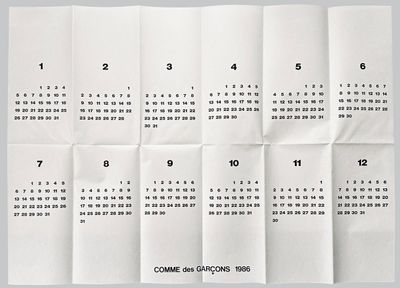 COMME des GARÇONS 1986 Calendar COMME des GARÇONS 1986 Calendar