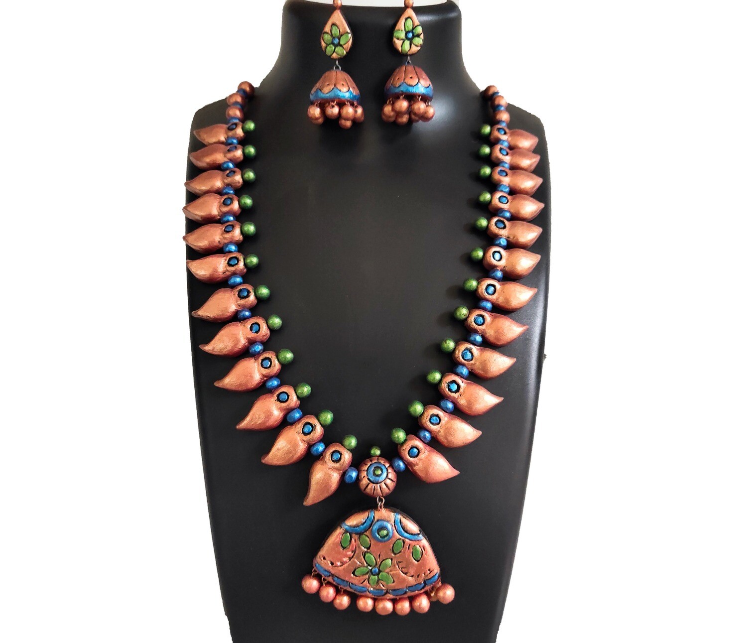 Terracotta Jewellery Necklace Set - NH370