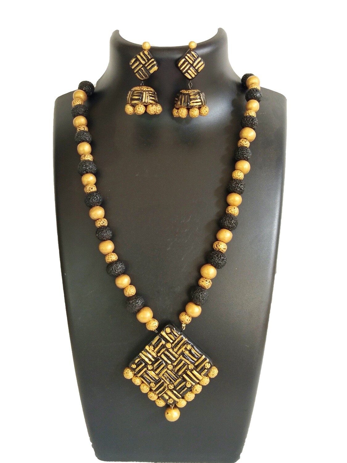 Terracotta Jewellery Necklace Set - NH340