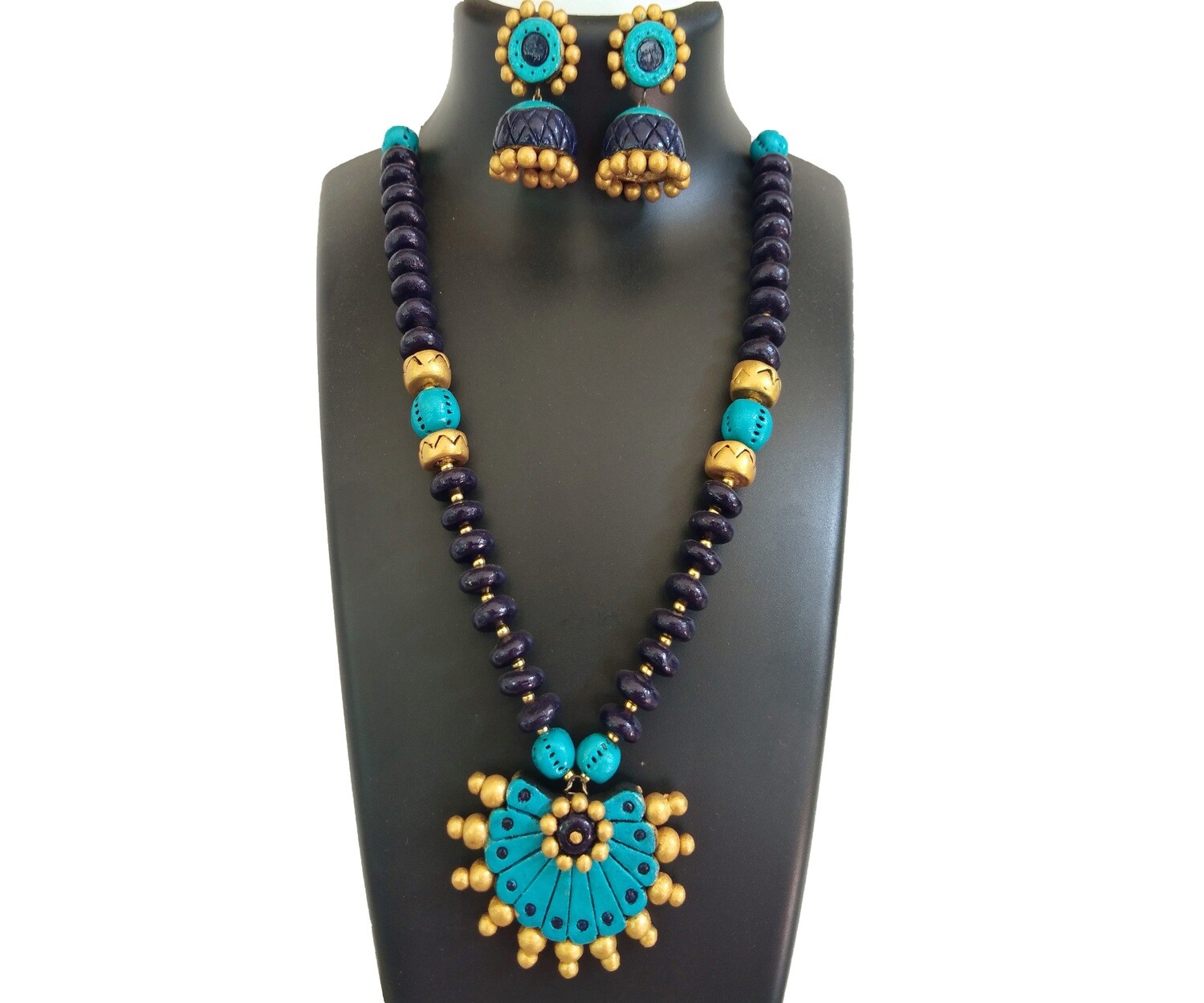 Terracotta Jewellery Necklace Set - NH310