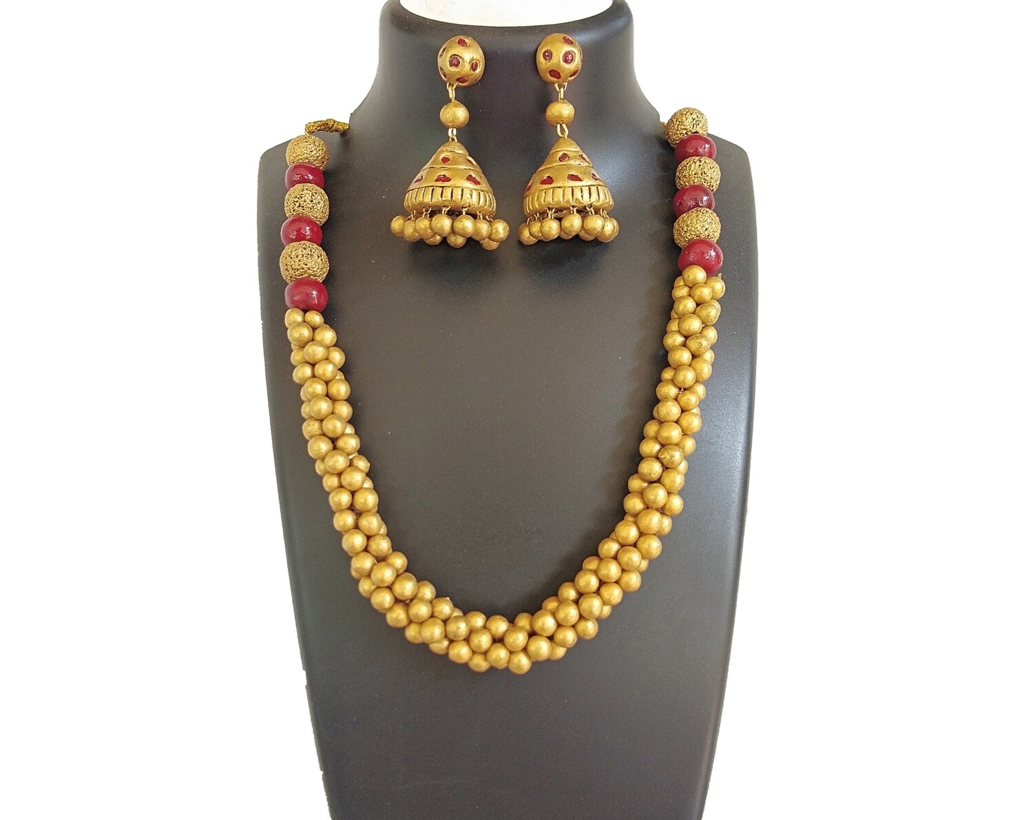 Terracotta Jewellery Necklace Set - NH320