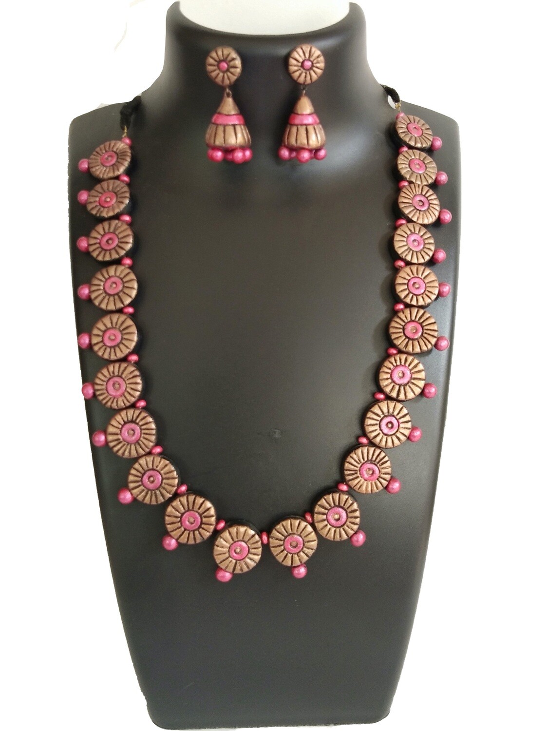 Terracotta Jewellery Necklace Set - NH360