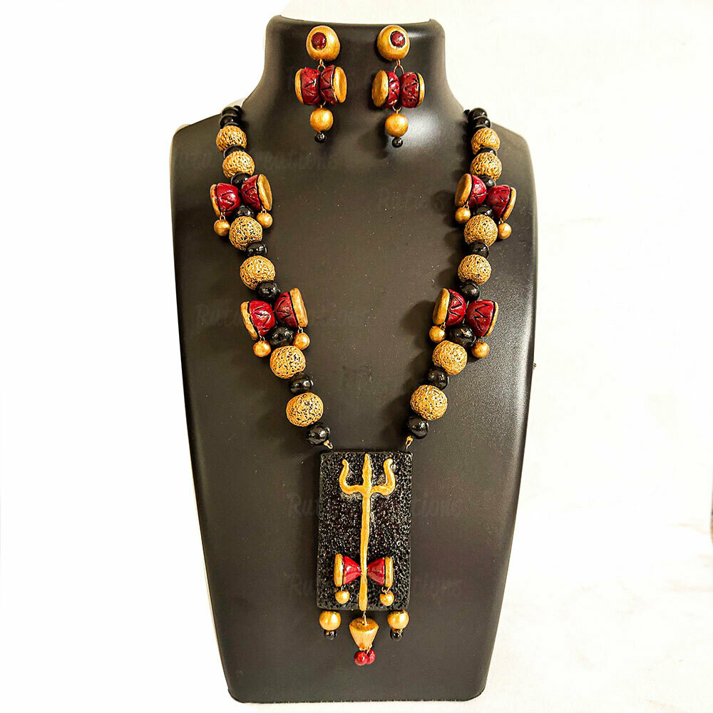 Terracotta Jewellery Necklace Set - NH430