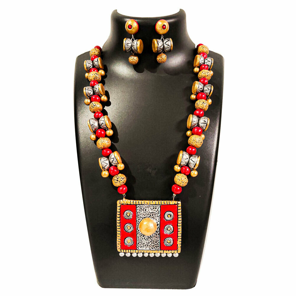 Terracotta Jewellery Necklace Set - NH200-RS