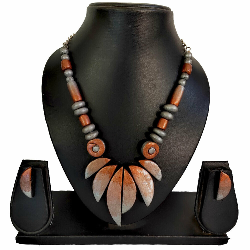Terracotta Jewellery Necklace Set - NH490