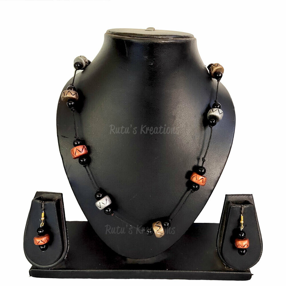 Terracotta Jewellery Necklace Set - NL390