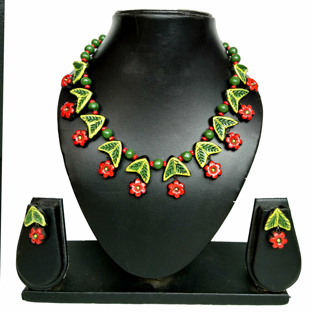 Terracotta Jewellery Necklace Set - NH540