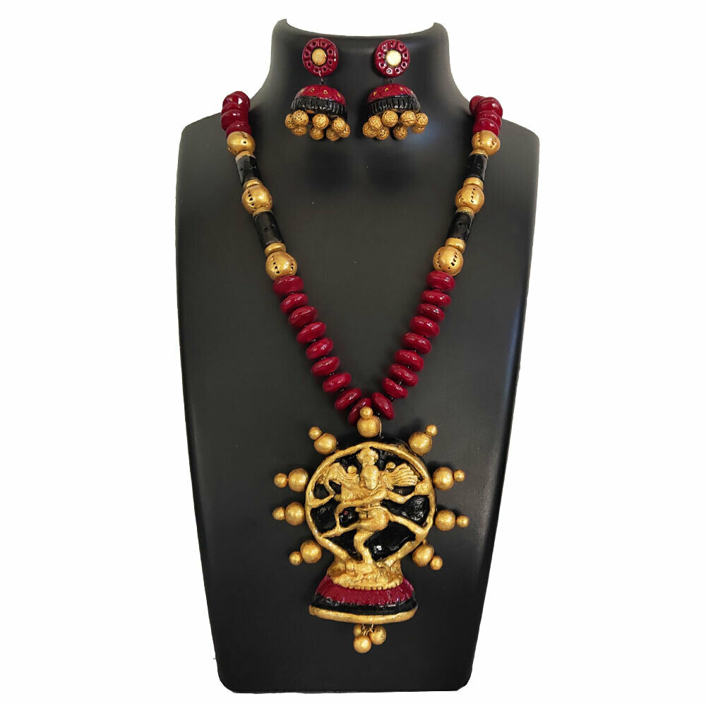 Terracotta Jewellery Necklace Set - NH550