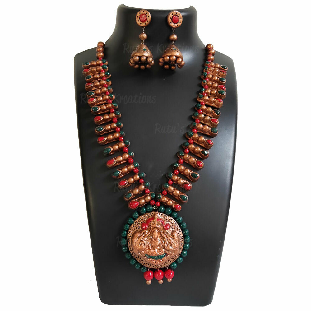 Terracotta Jewellery Necklace Set - NH560