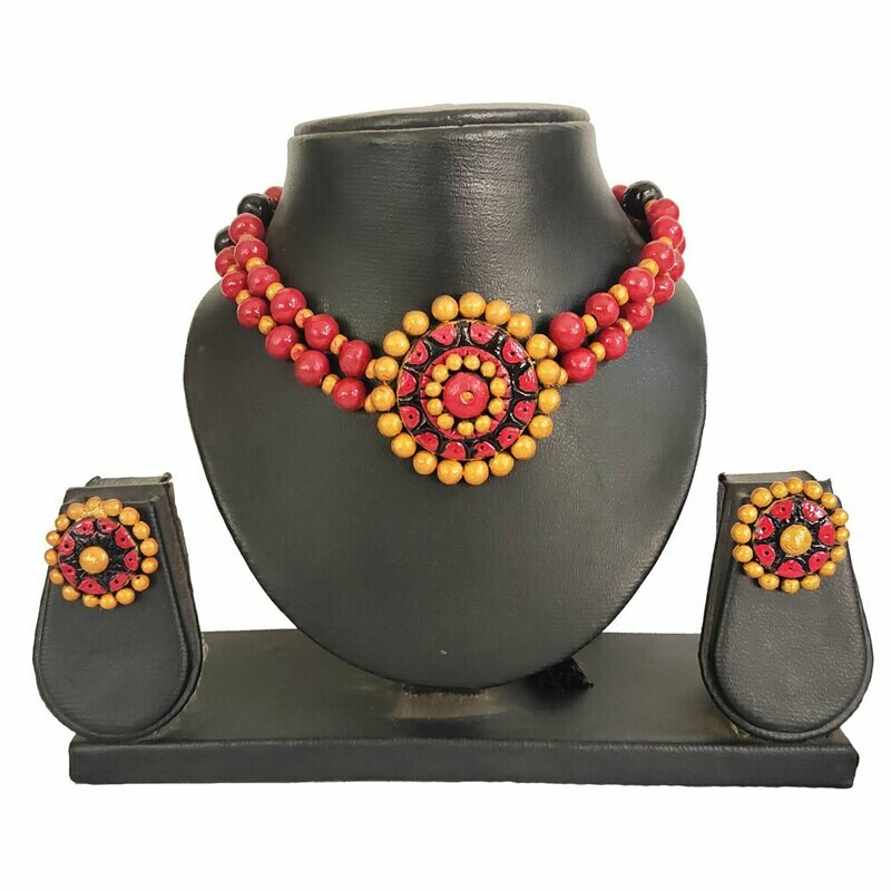 Terracotta Jewellery Necklace Set - NH580