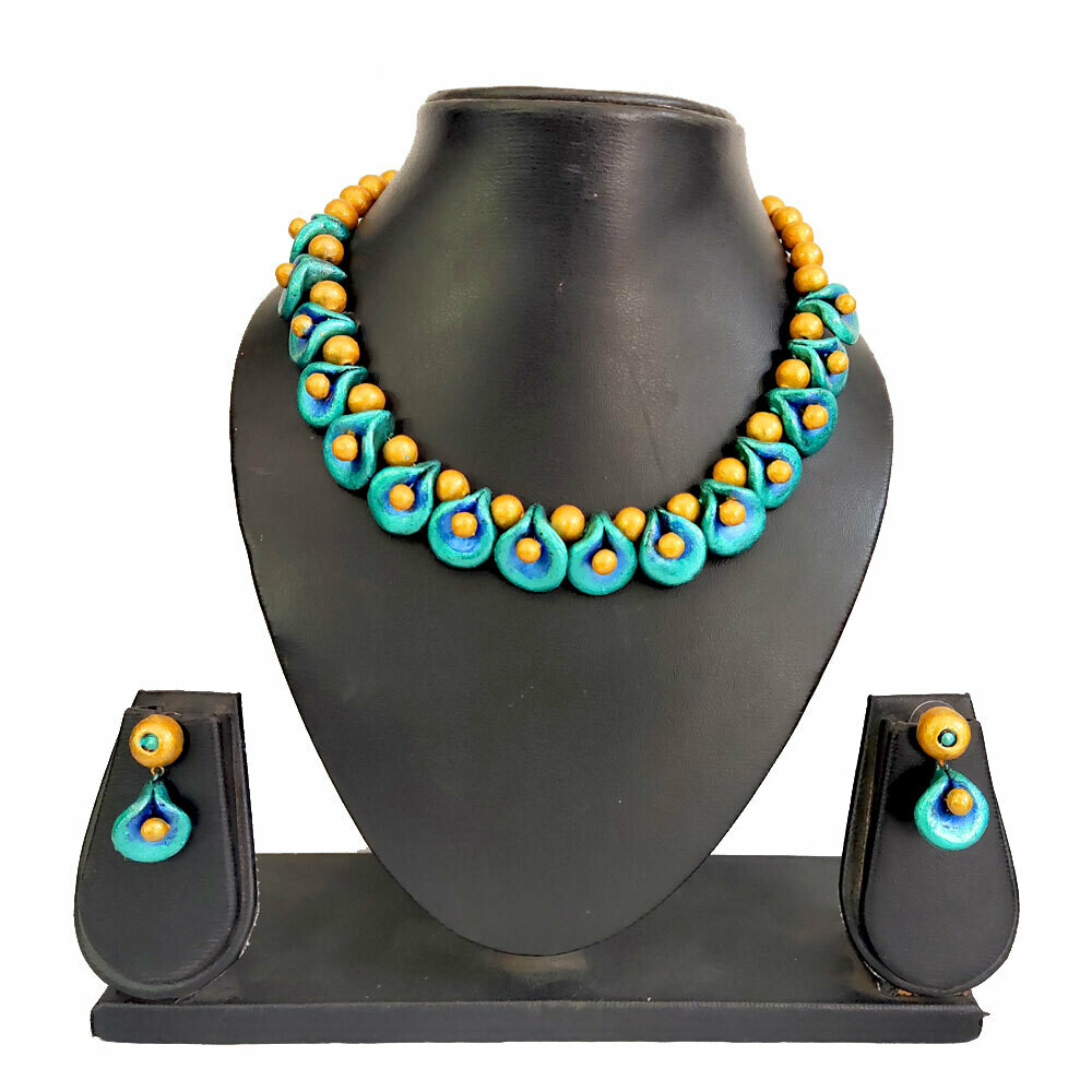 Terracotta Jewellery Necklace Set - NH590