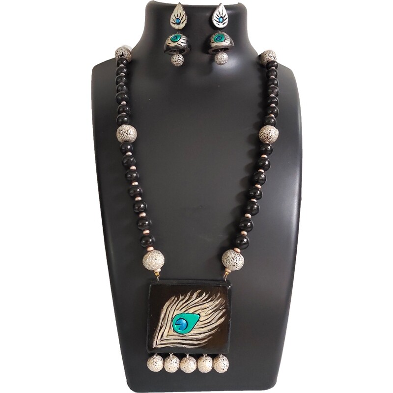 Terracotta Jewellery Necklace Set - NH600