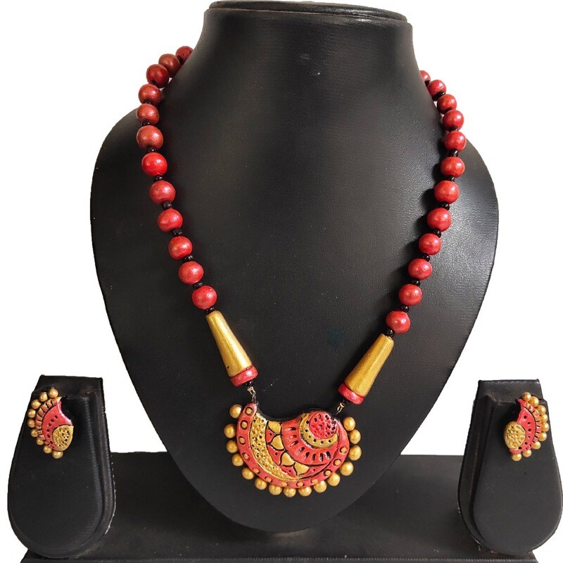 Terracotta Jewellery Necklace Set - NH610