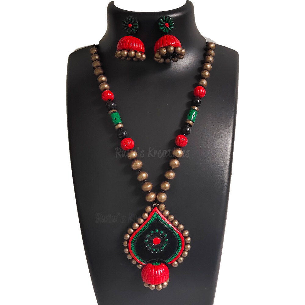 Terracotta Jewellery Necklace Set - NH650