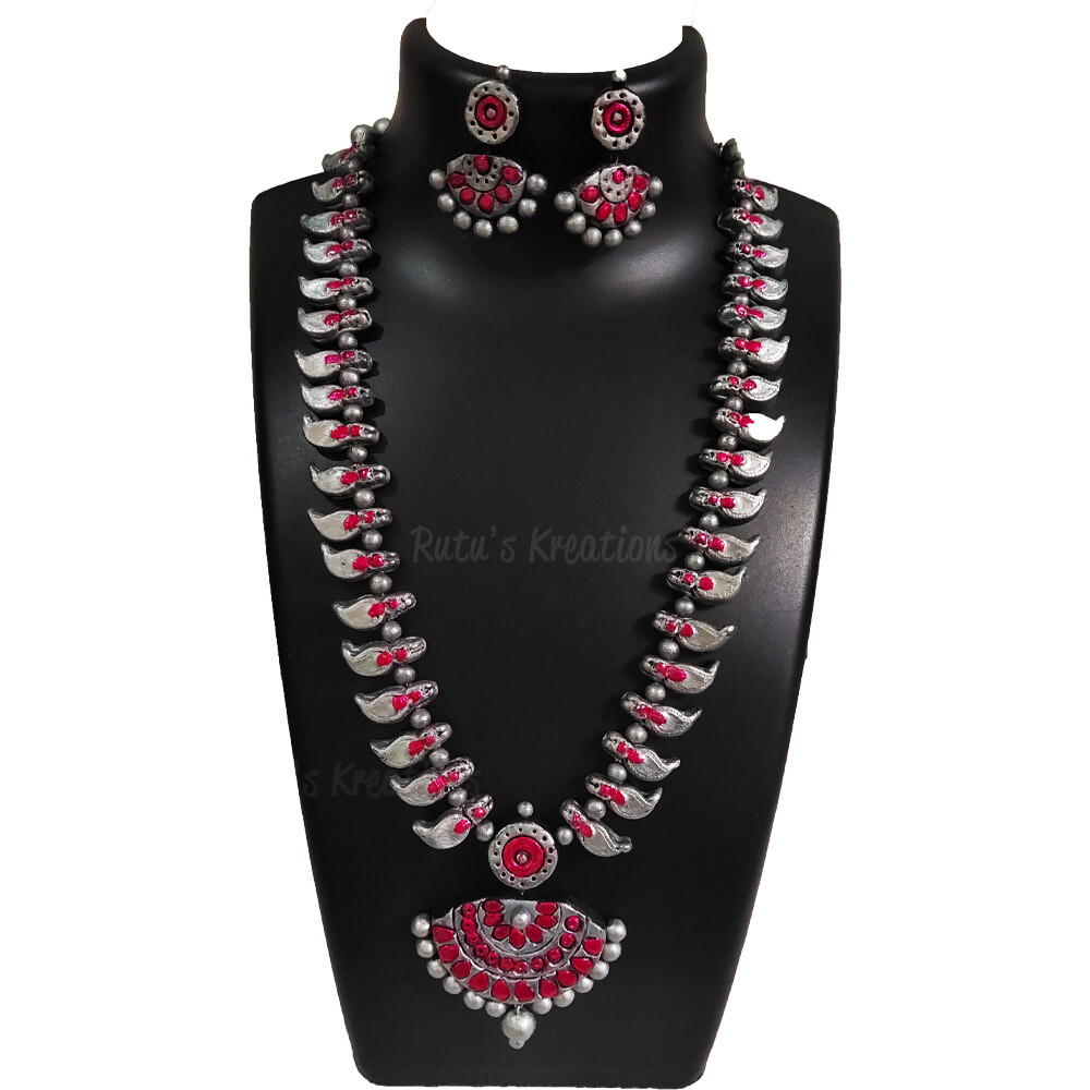Terracotta Jewellery Necklace Set - NH660