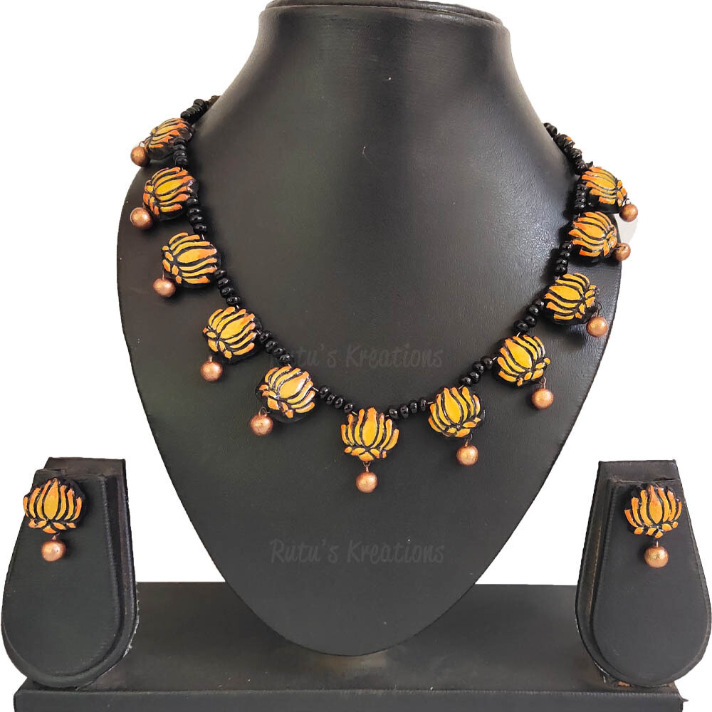 Terracotta Jewellery Necklace Set - NL430