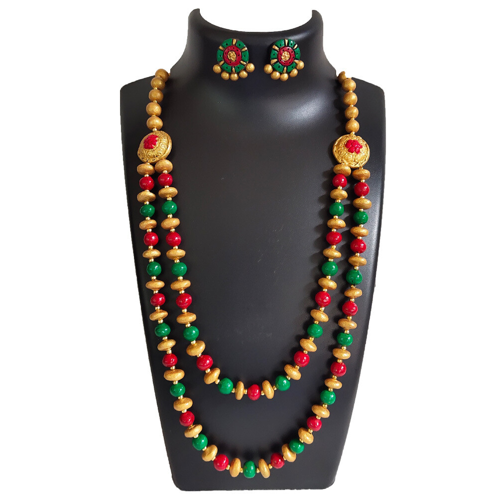 Terracotta Jewellery Necklace Set - NH690