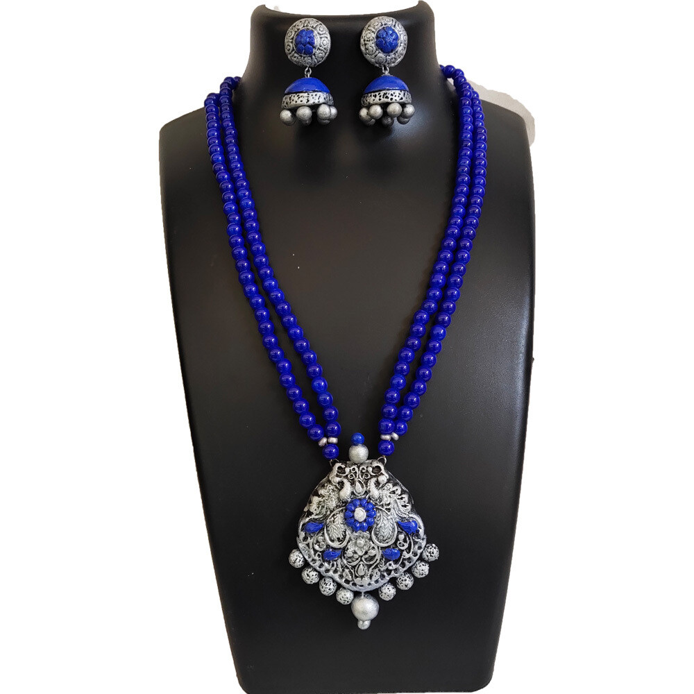 Terracotta Jewellery Necklace Set - NH740