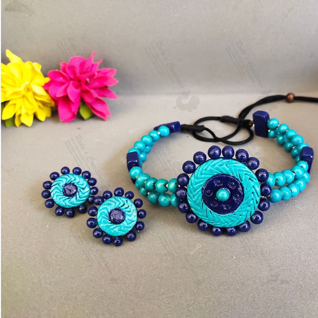 Terracotta Jewellery Necklace Set - NH780