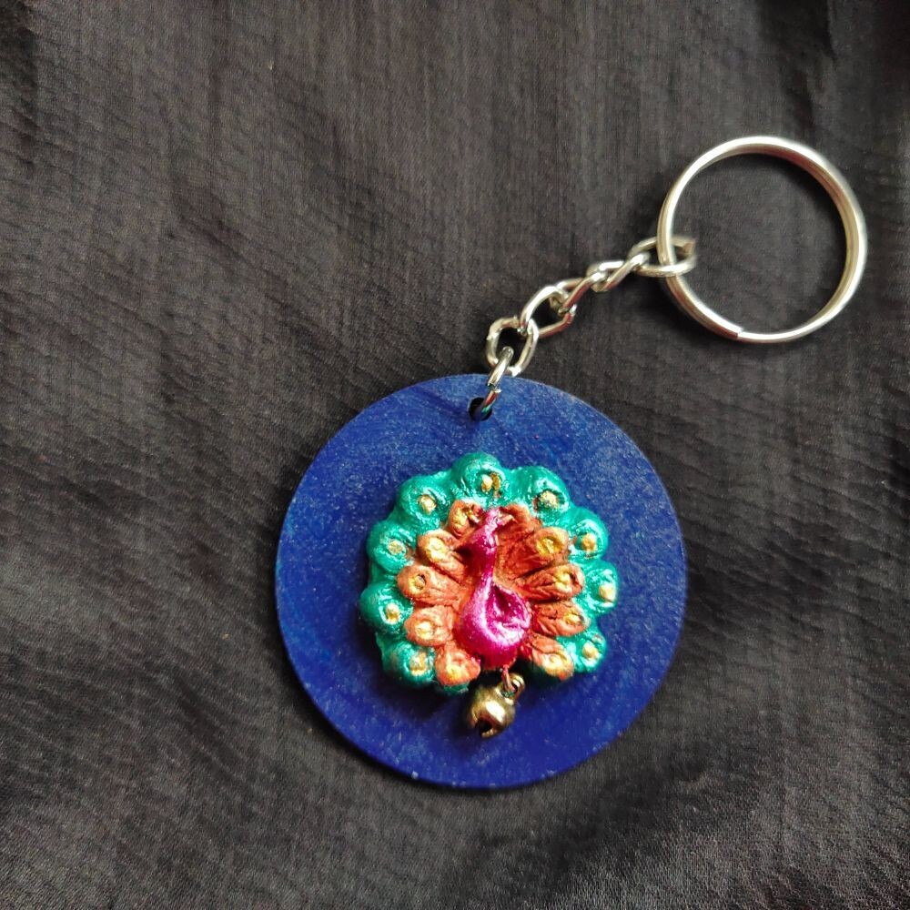 Peacock Key Ring / Bag Tag
