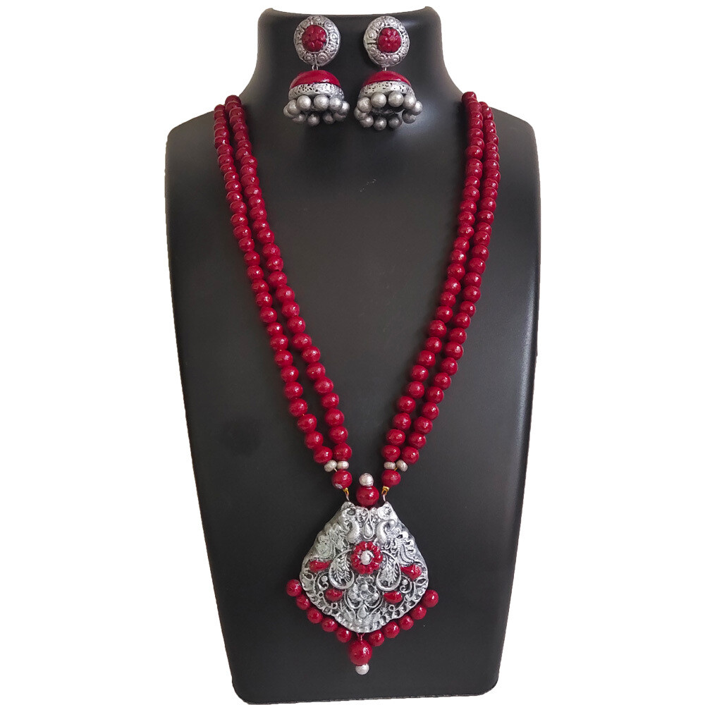 Terracotta Jewellery Necklace Set - NH745
