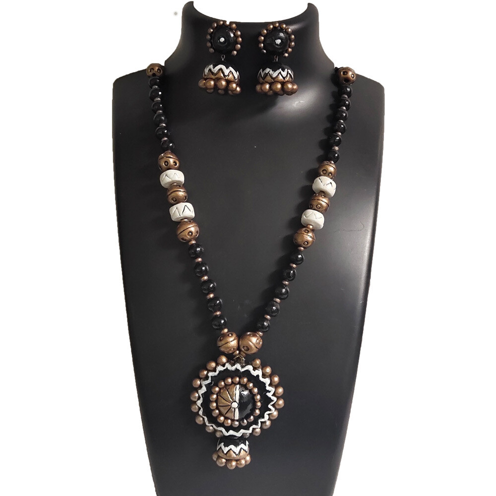 Terracotta Jewellery Necklace Set - NH920