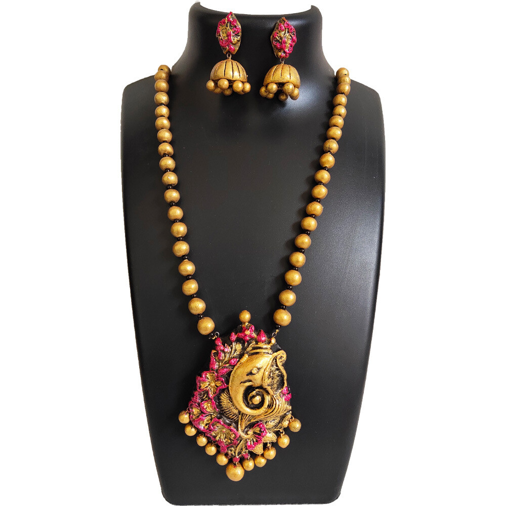 Terracotta Jewellery Necklace Set - NH900