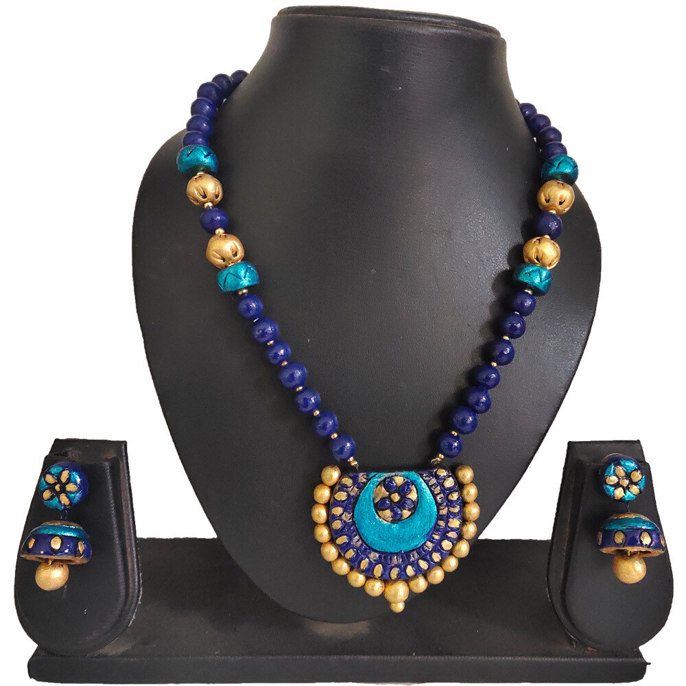Terracotta Jewellery Necklace Set - NH950