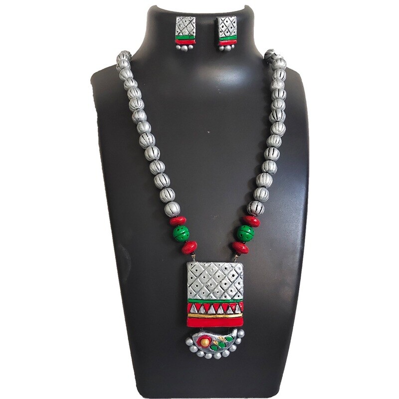 Terracotta Jewellery Necklace Set - NH575