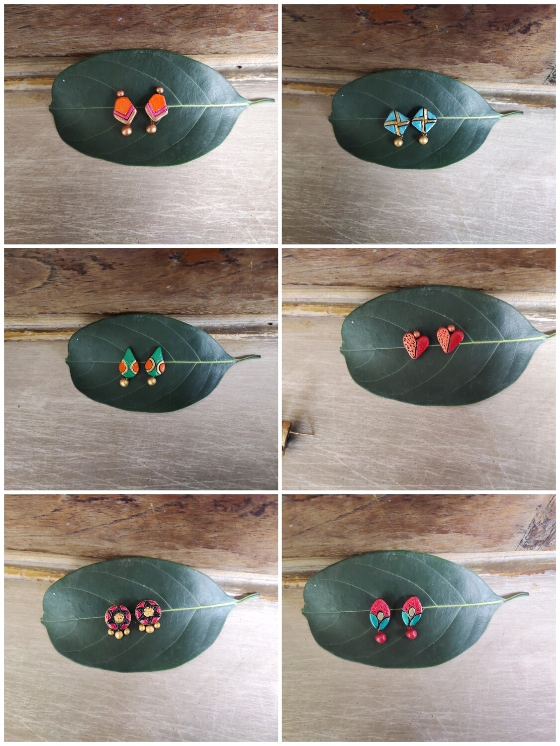 Terracotta Earrings Tops Combo - 104
