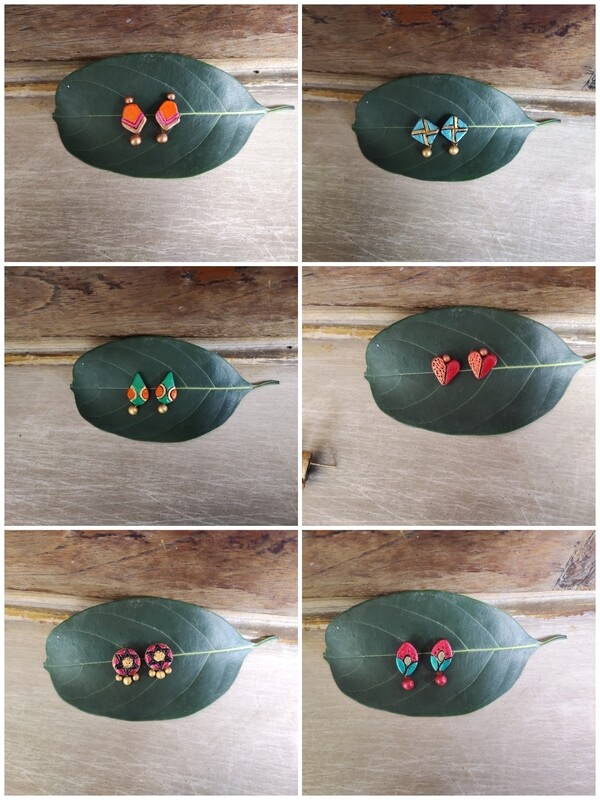 Terracotta Earrings Tops Combo - 104 Terracotta Earrings Tops Combo - 104